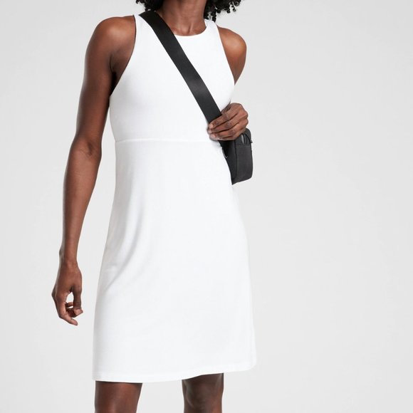 Athleta Dresses & Skirts - Athleta Santorini Reversible White Grey Dress $128